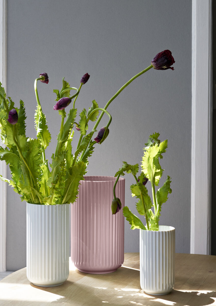 Lyngby Vase H25 cm rosa porcel&aelig;n