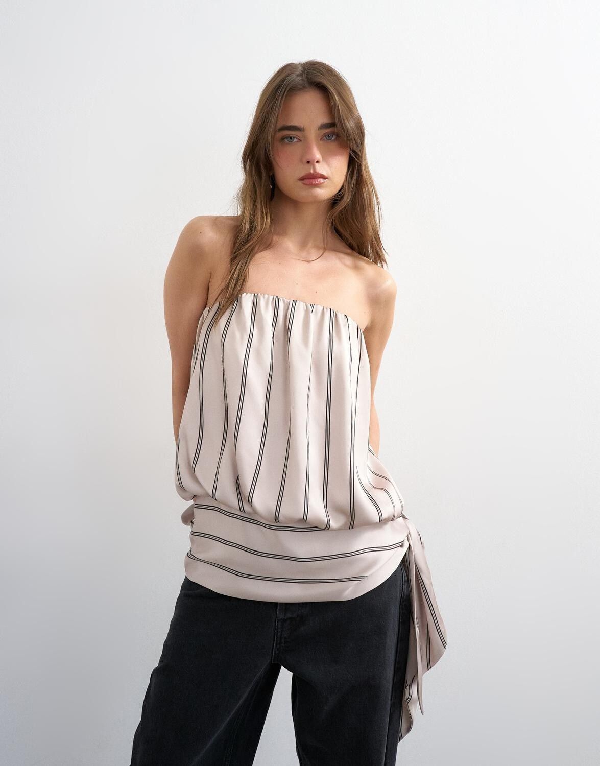 Tsnicole Bandeau Bubble Stripe Top Wvn