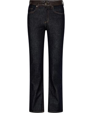 Flared jeans with faux leather deta