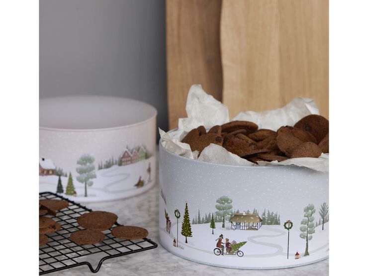 Kakburksset Vinter 22x12/20x10 cm Arctic Ice/Woodrose Metall