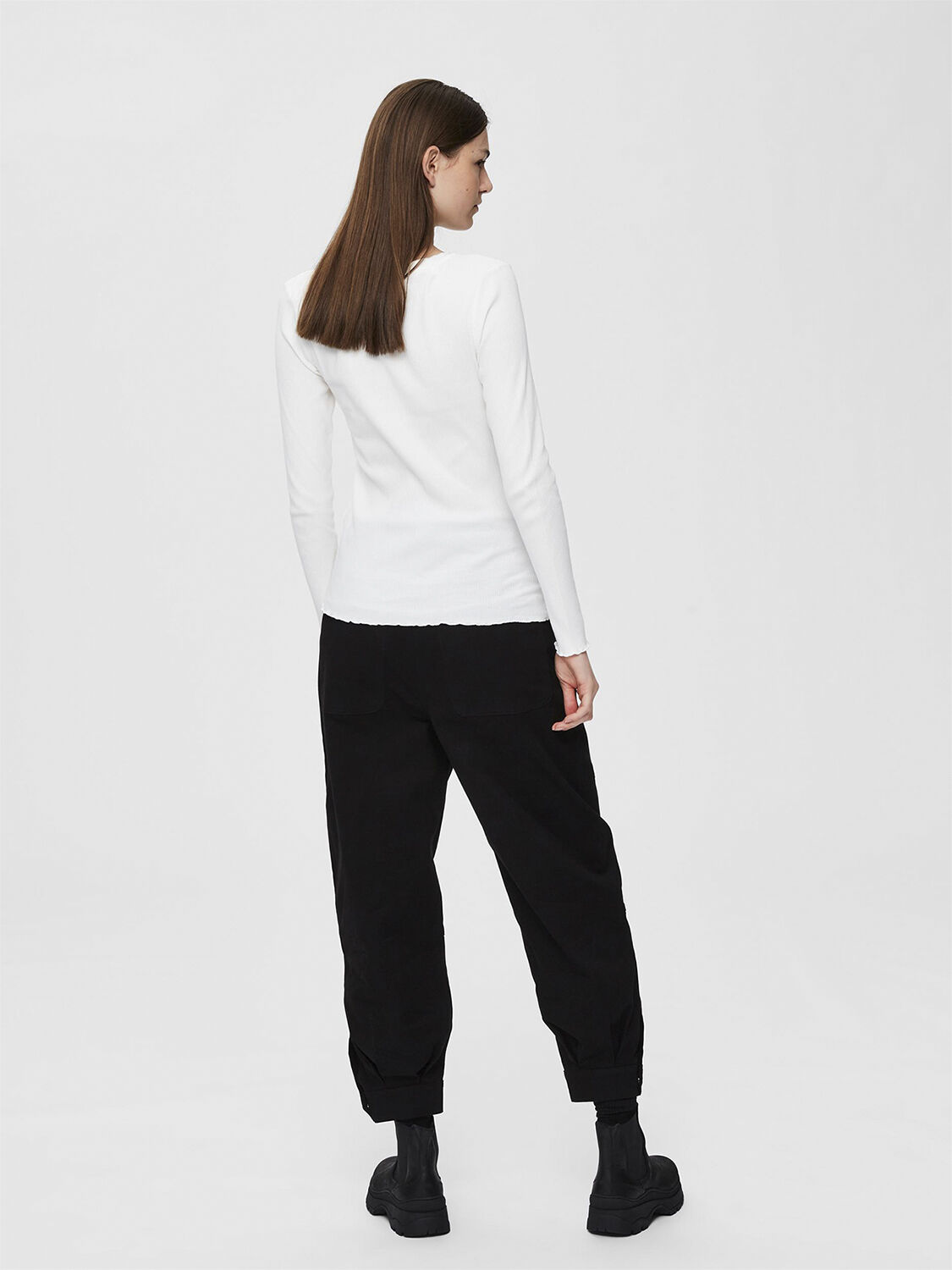 Slfanna Ls Crew Neck Tee S Noos