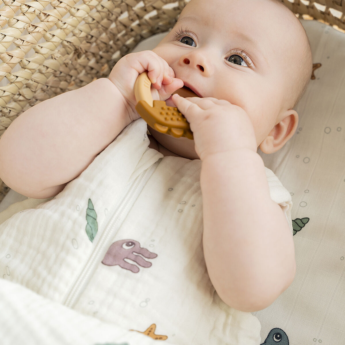 Biderangle 2 stk Deer friends Mustard/Pudder