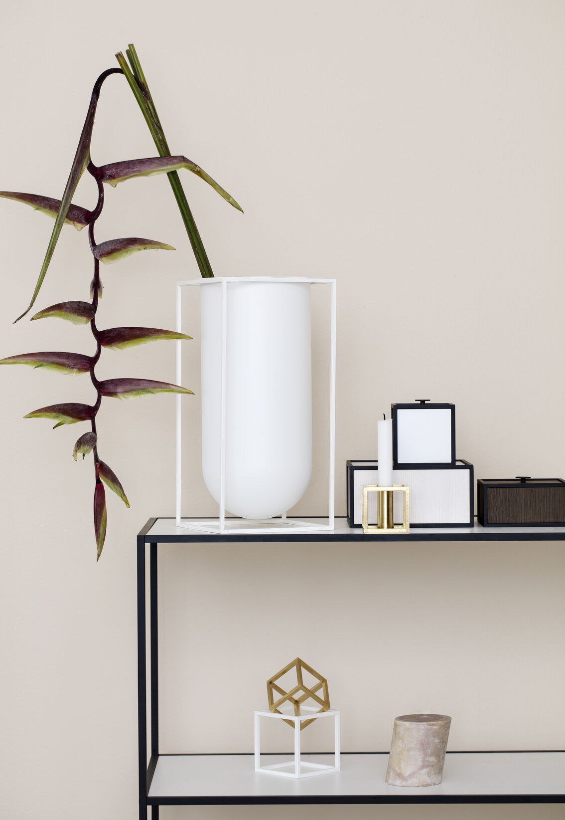 Kubus 1, Candle Holder, White