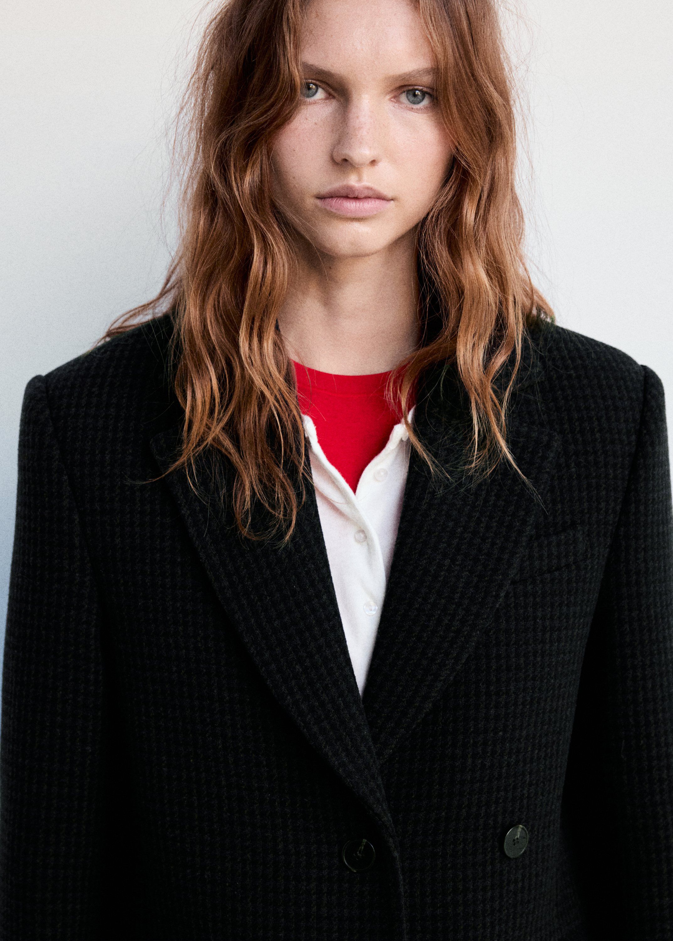 Straight houndstooth blazer