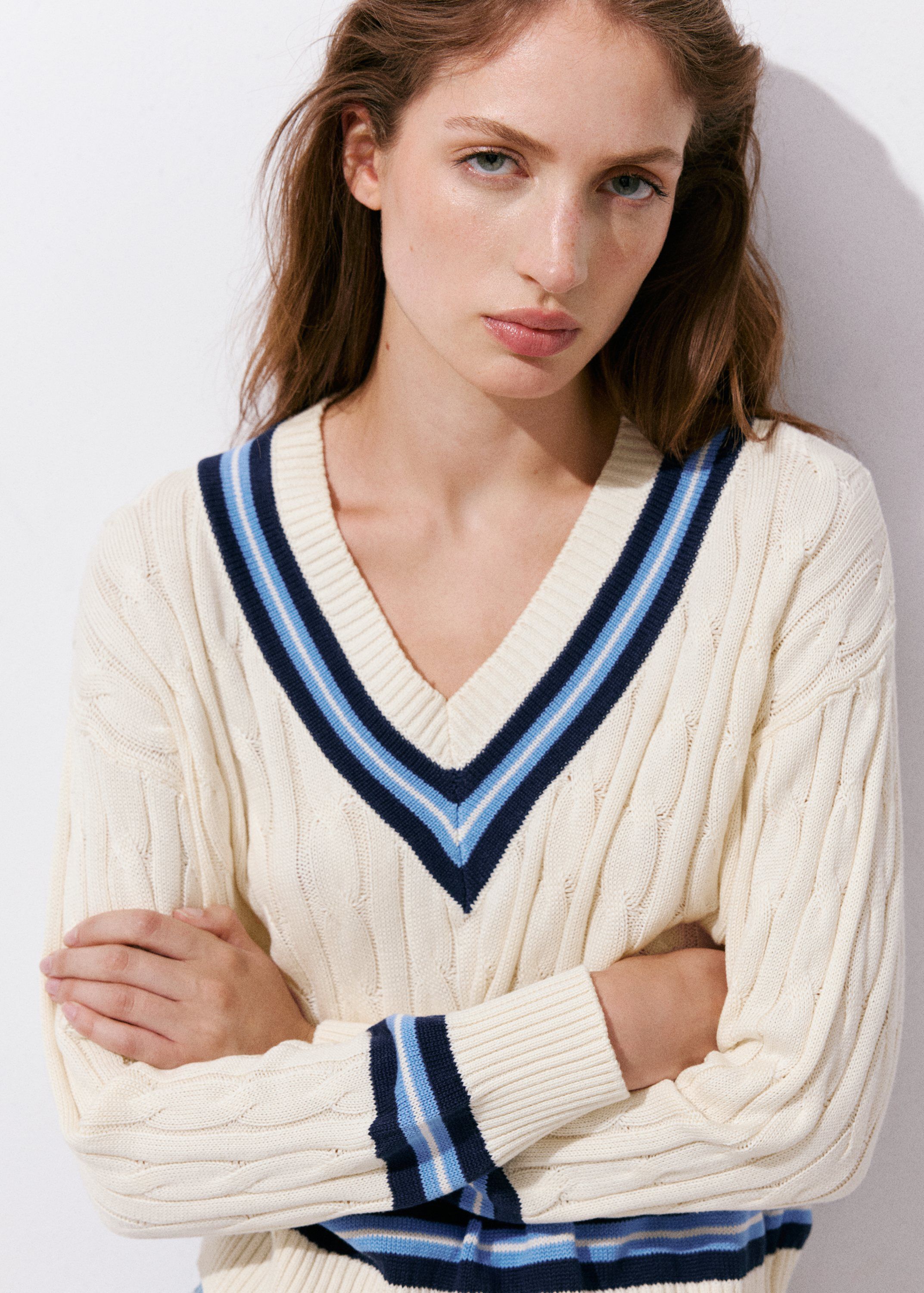 Braided knitted sweater