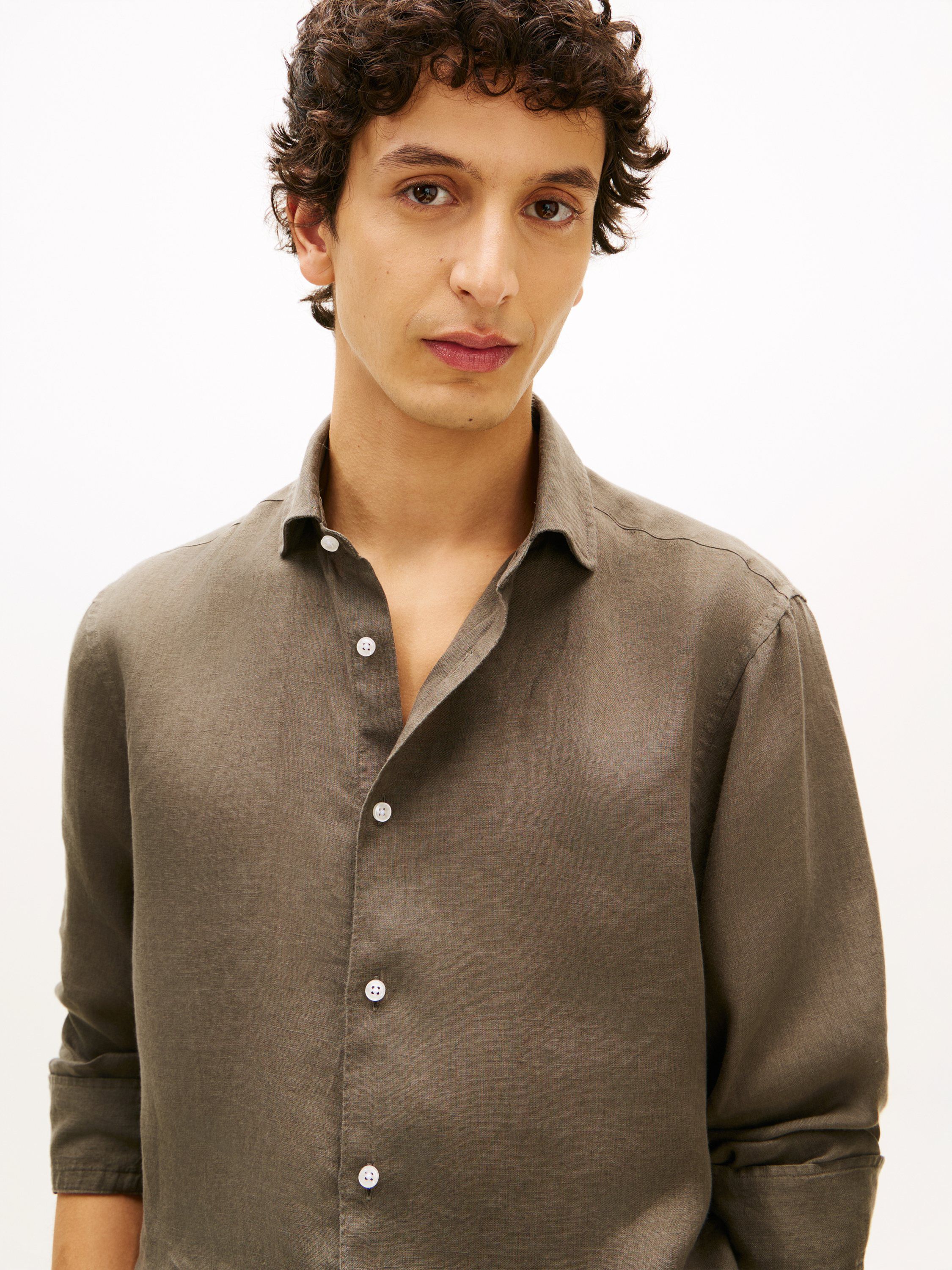 Smart Casual Slim Fit Pure Linen Shirt