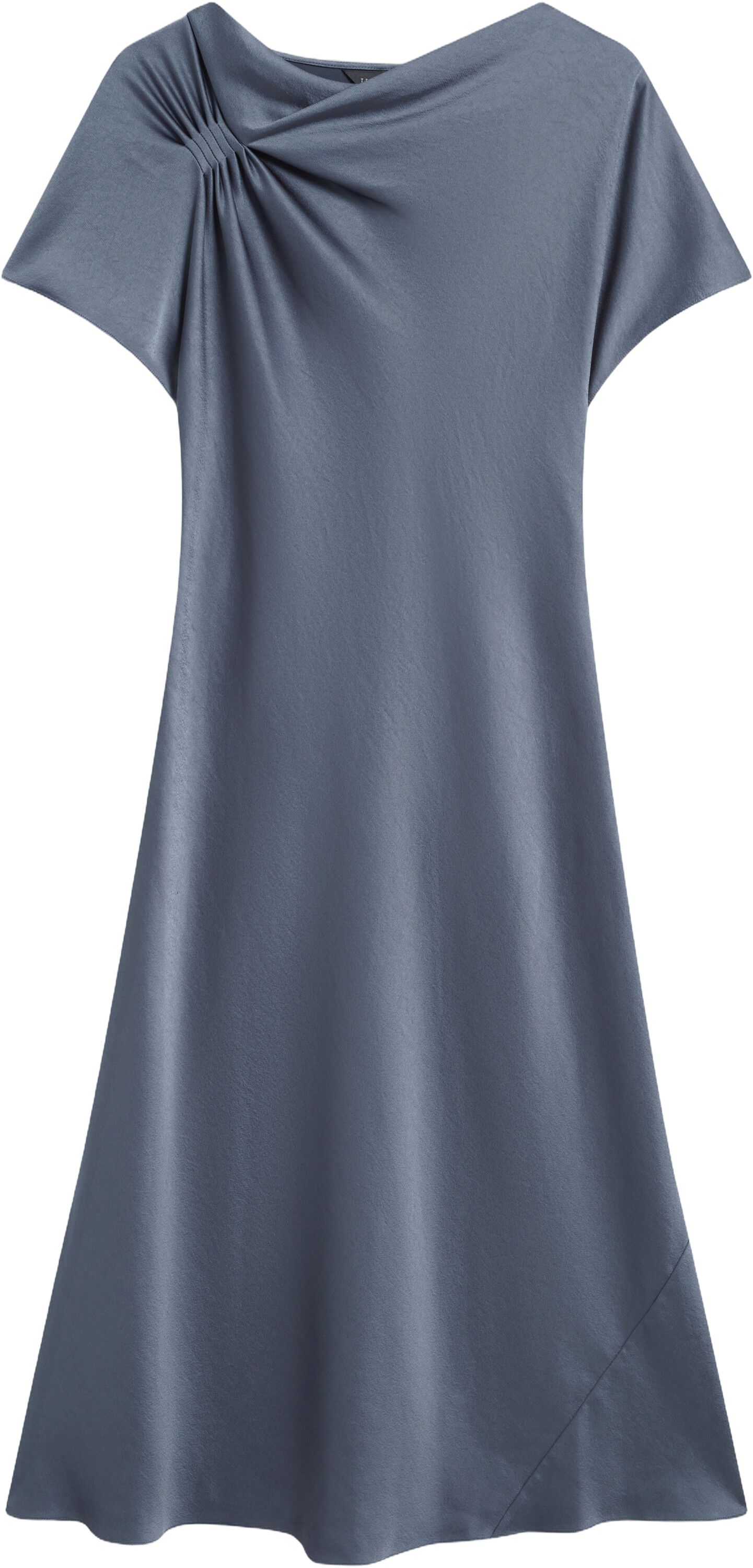 DASCHA Draped Neck Bias Midi Dress