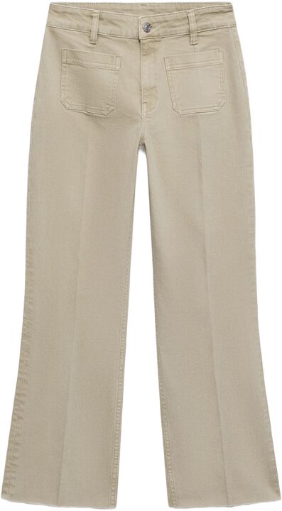 Flared cropped jeans with pockets