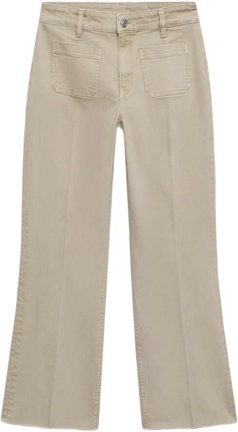 Flared cropped jeans with pockets