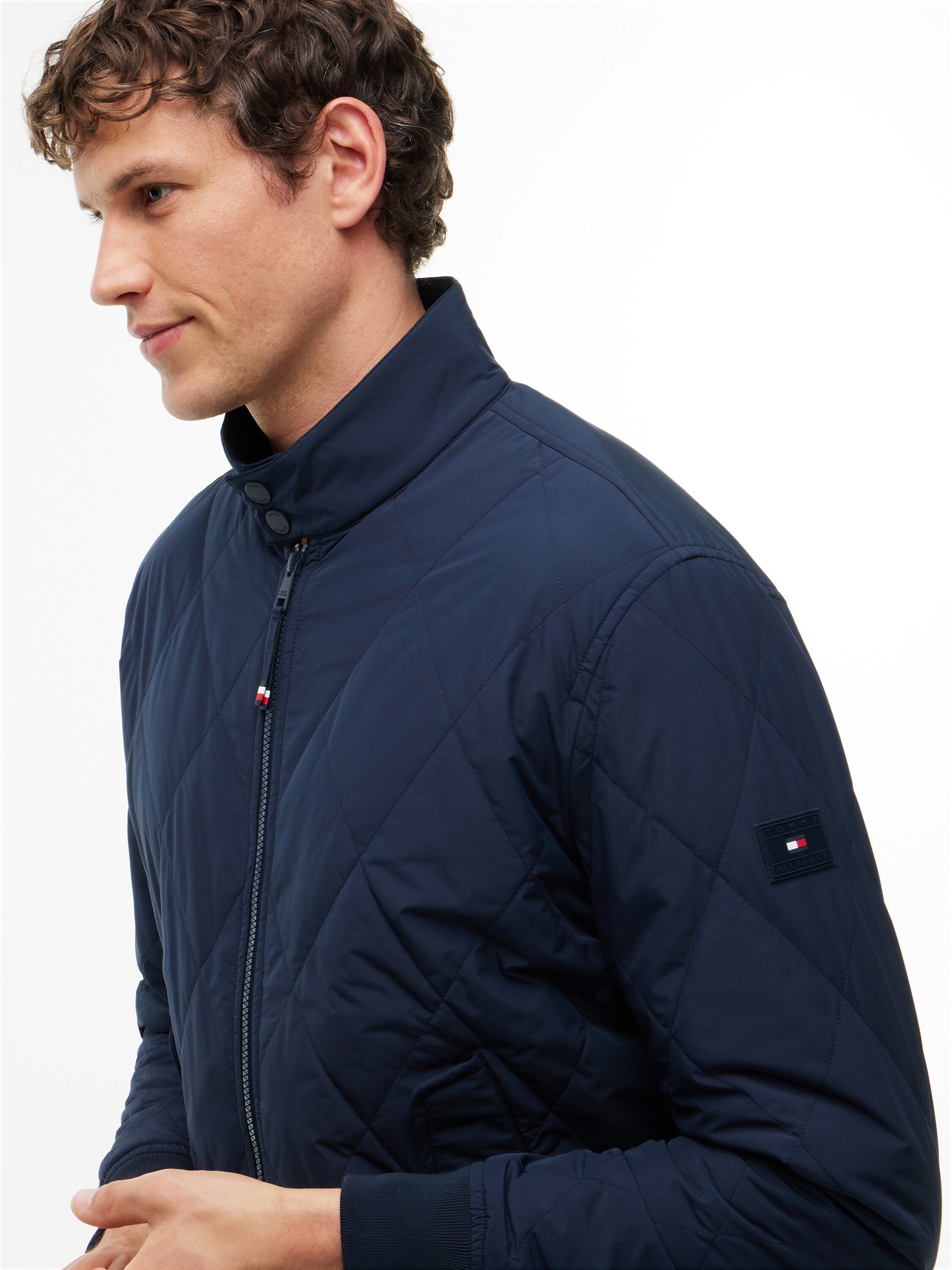 Water Repellent Packable Quilted Harrington Jacket