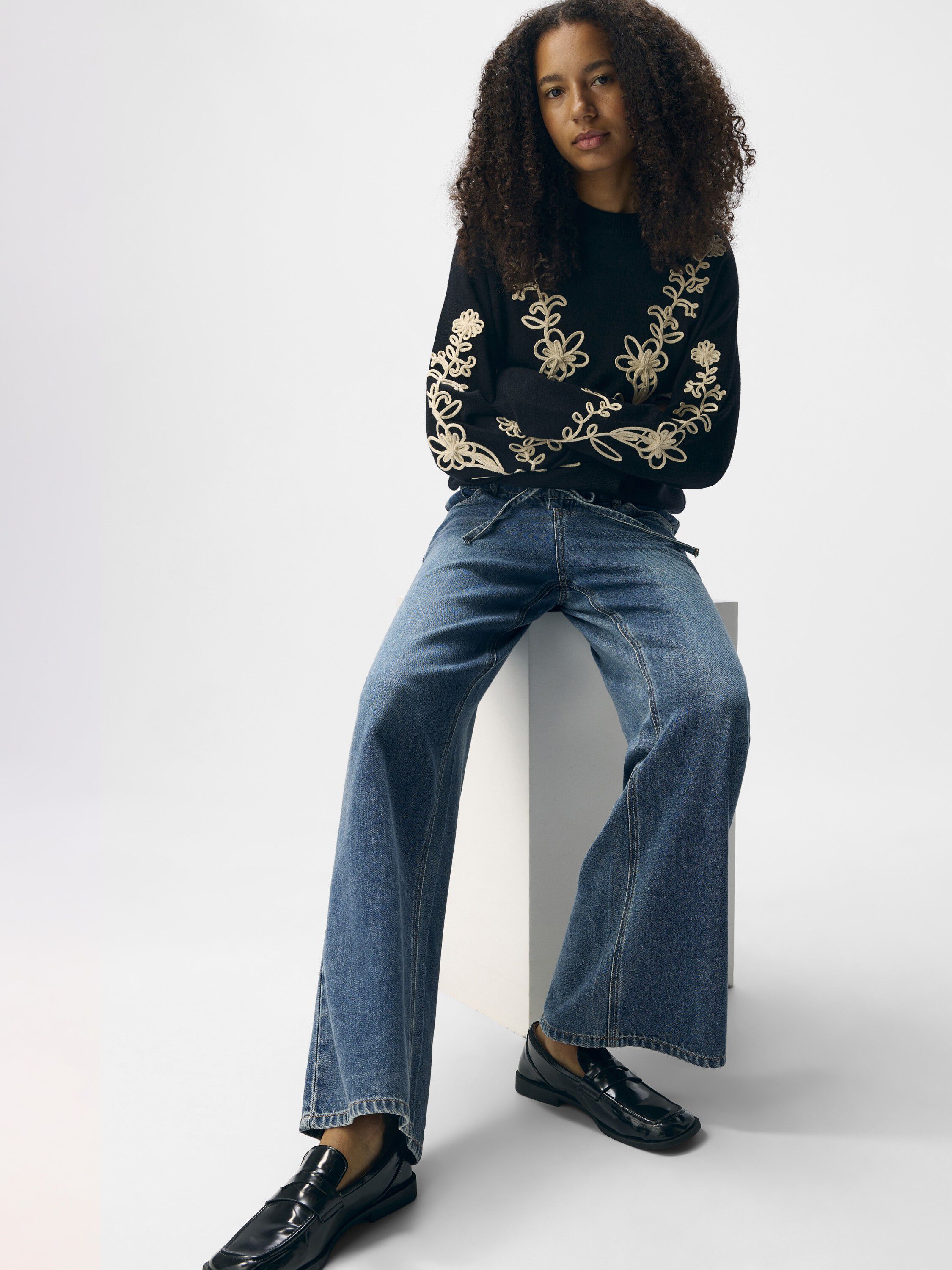 OBJROSIE MW WIDE JEANS NOOS