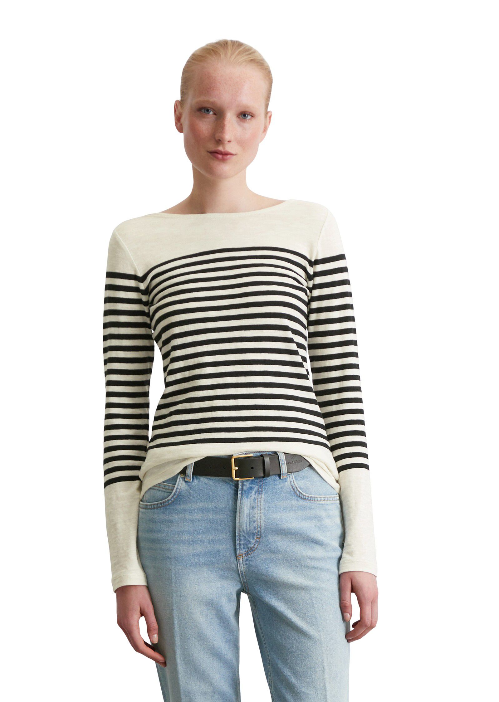 T-shirt, long sleeve, boat neck, st