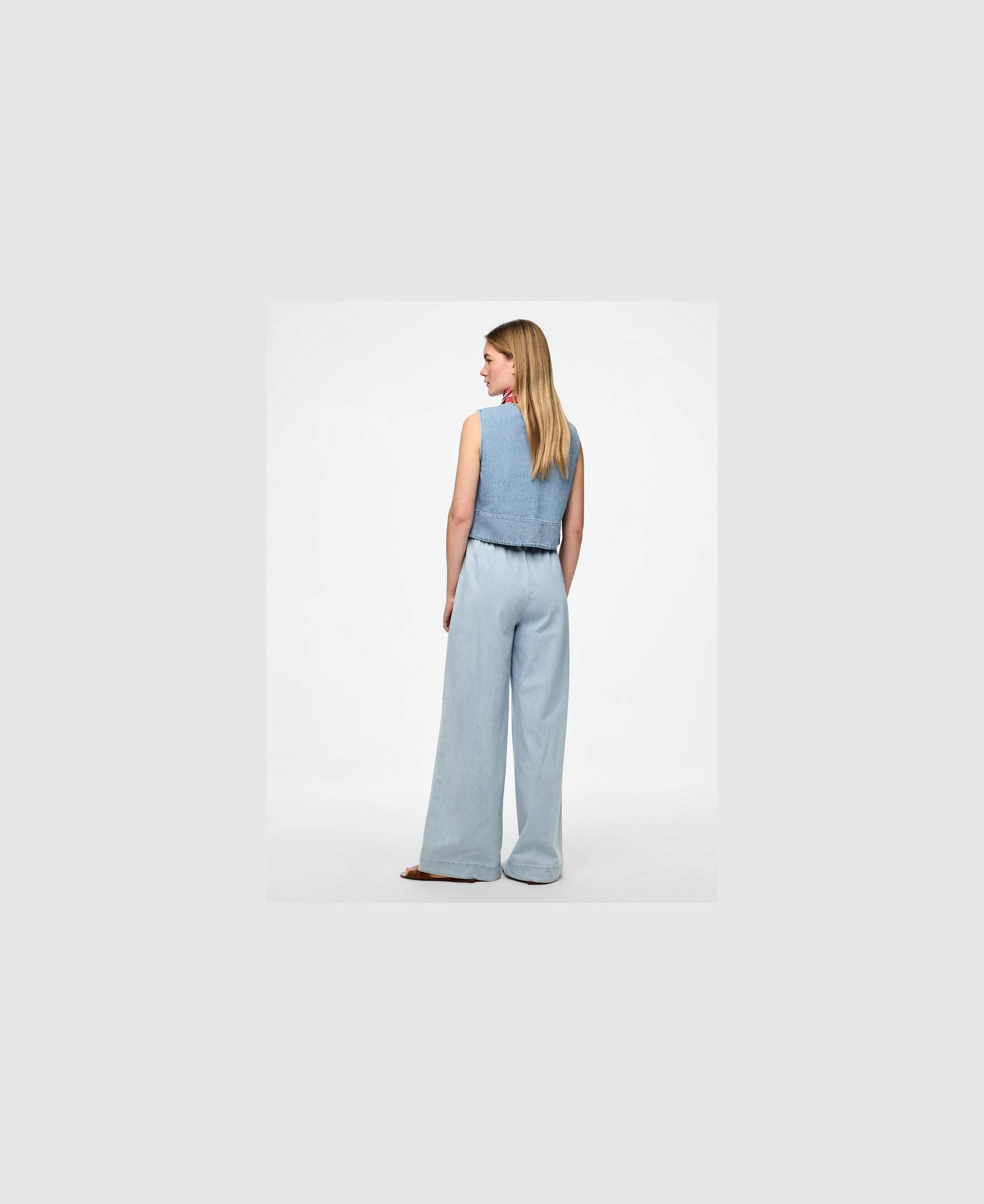 PCSMIDI HW WIDE LEG DENIM PANTS MPA