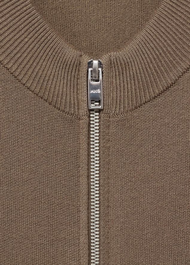 Zipped knit cardigan