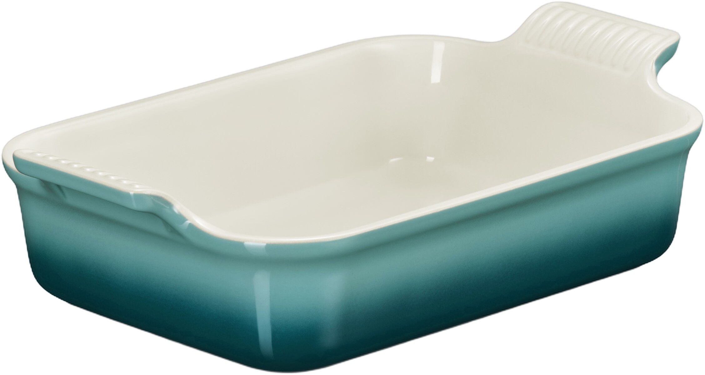 Le Creuset Signature stent&oslash;j Heritage rektangul&aelig;rt fad 26cm Bleu Rivie