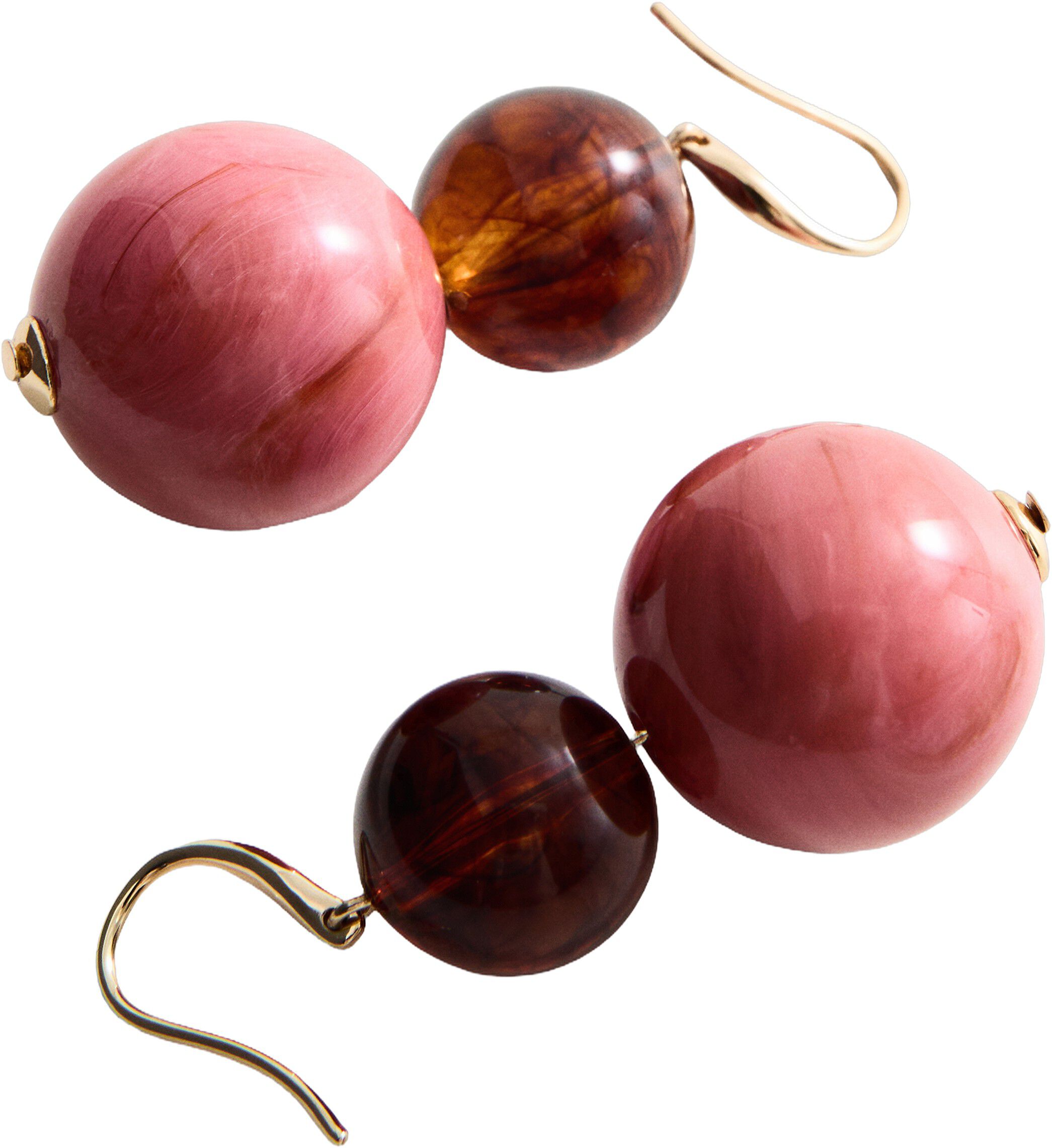 Combined bead earrings