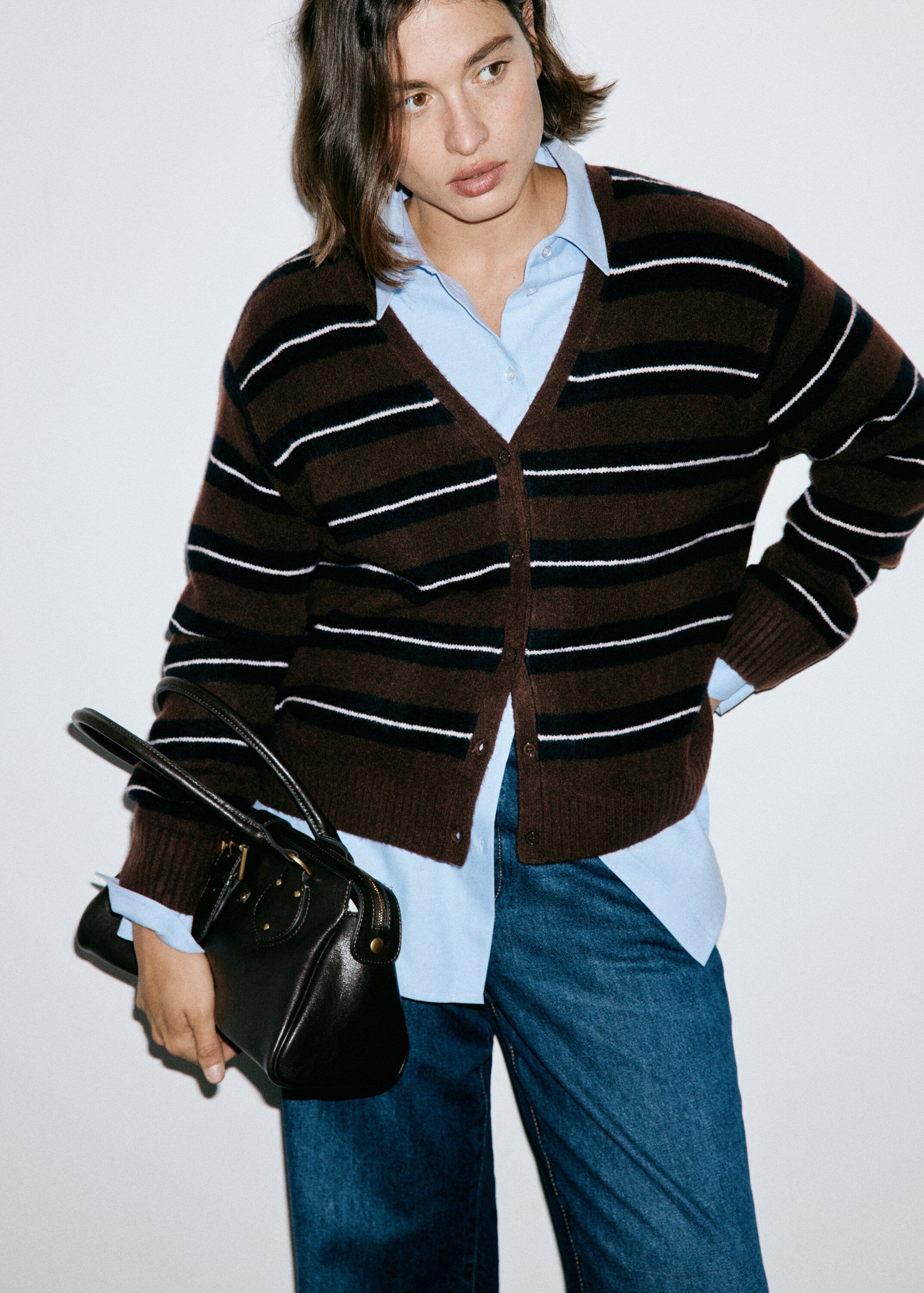 Stripped knit cardigan