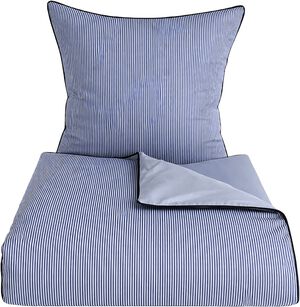 &Oslash;KOLOGISK SENGES&AElig;T - PIN STRIPE M/PIPING