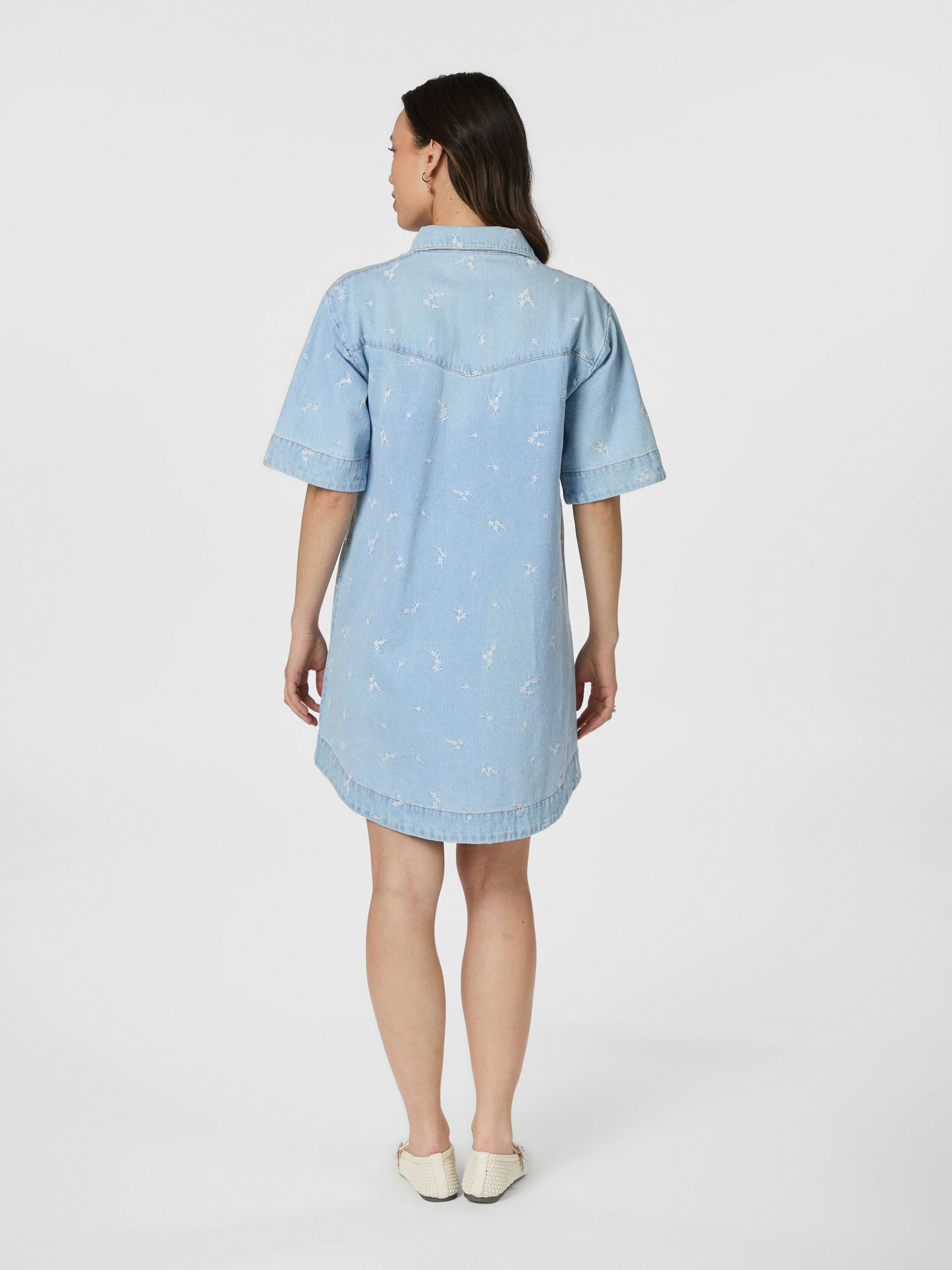 Saras Denim Emb Dress