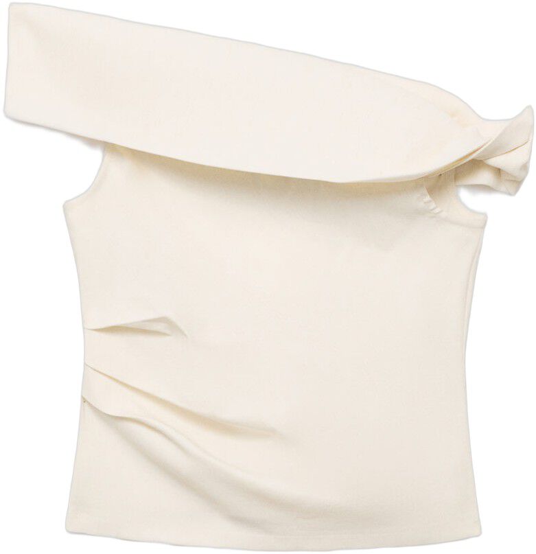 Asymmetrical strapless top