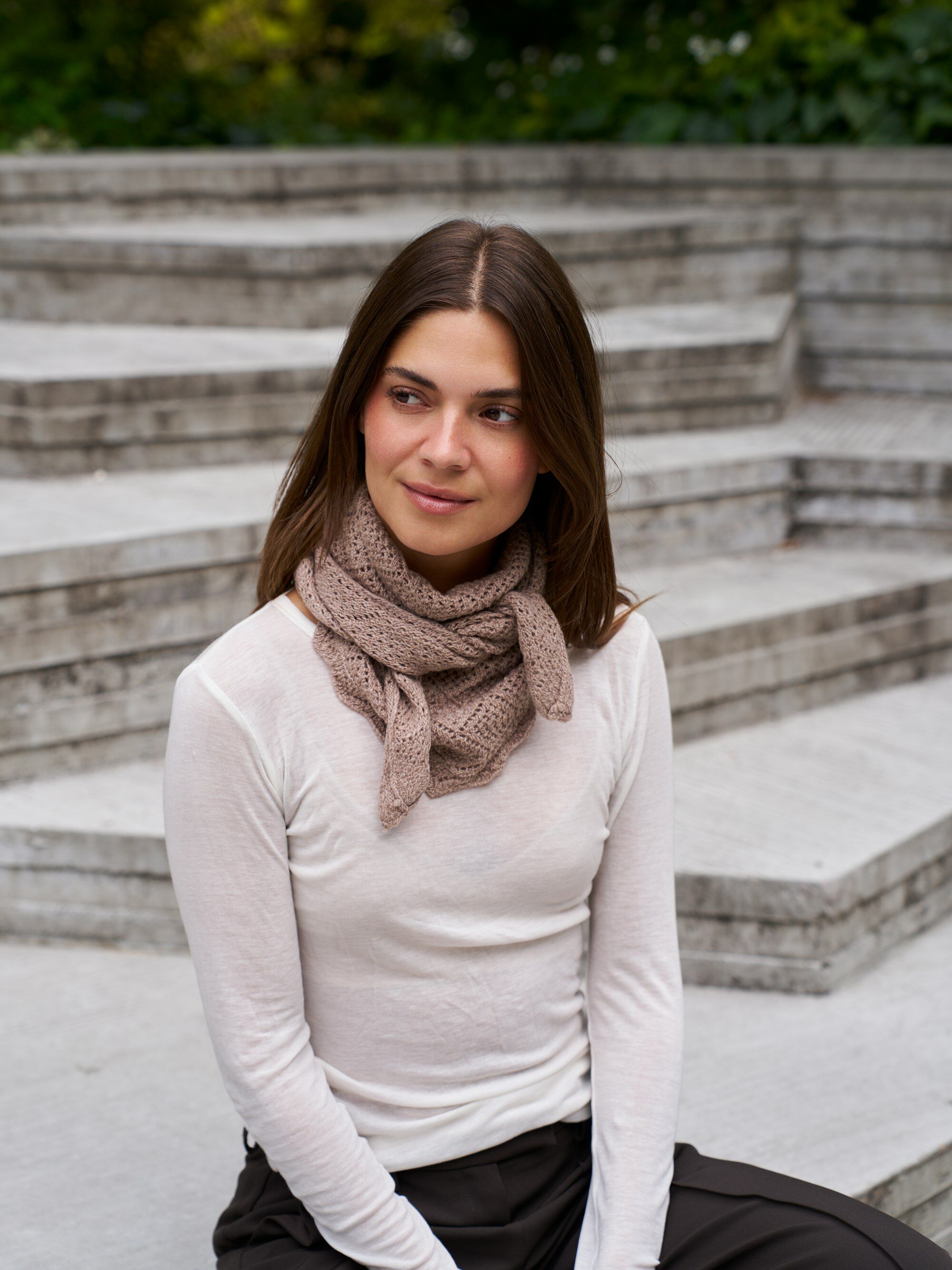 Misty Medium Pointelle Scarf