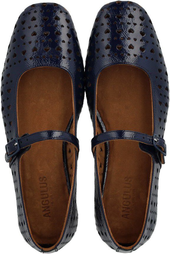 Mary Jane ballerina med perforeret hjertem&oslash;nster