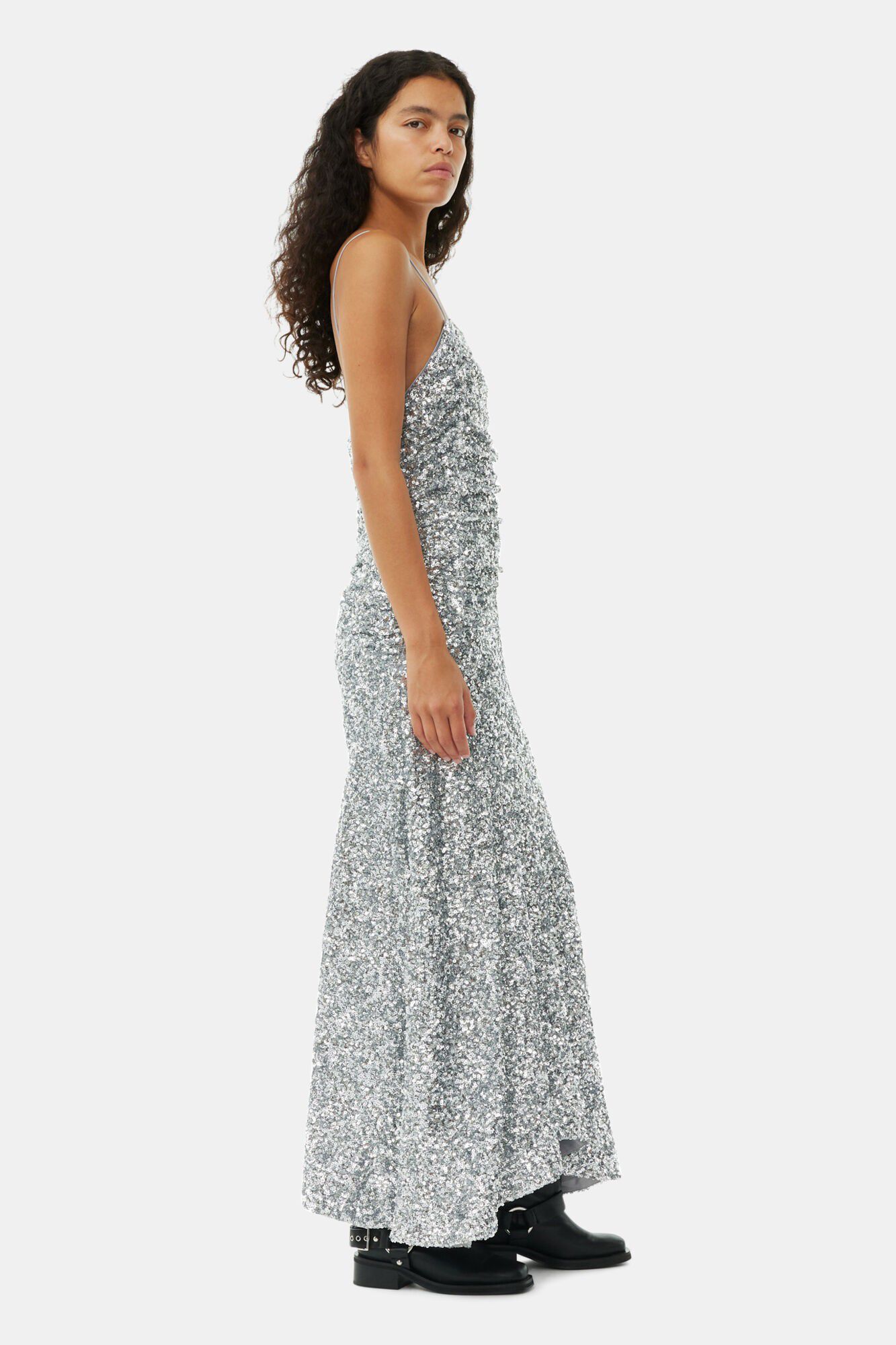 3D Sequins Long Slip Dress