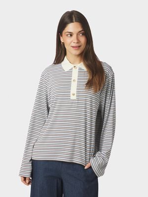 Lirenne Striped Polo Blouse