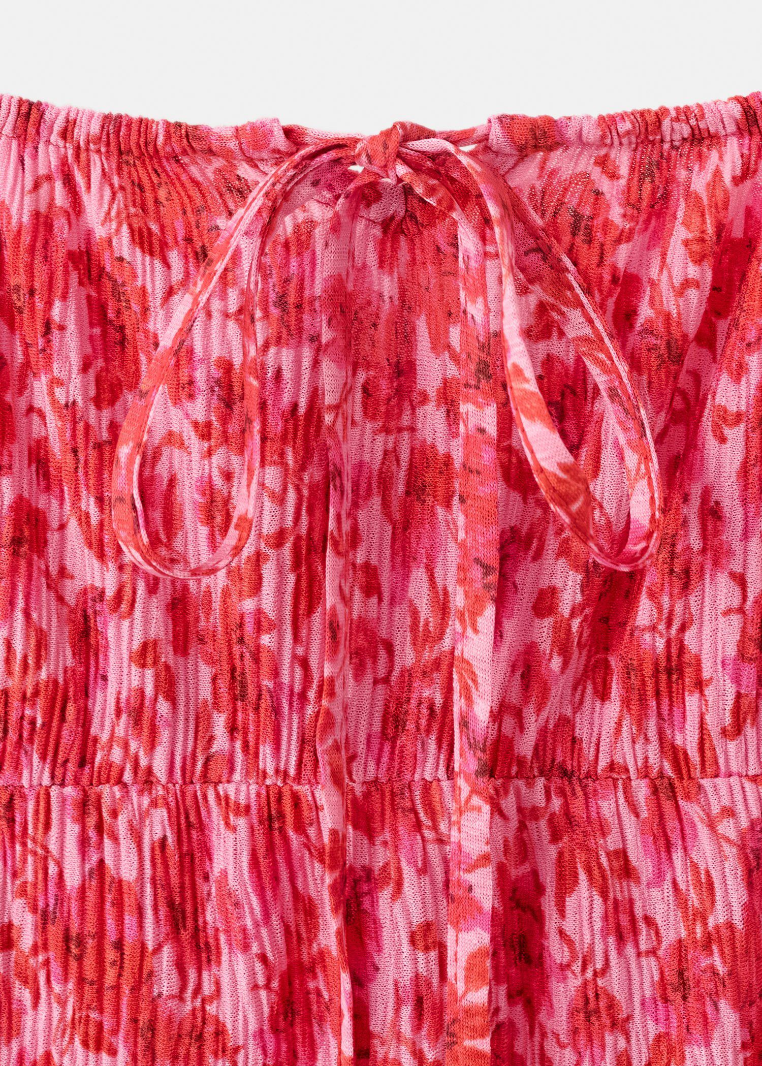Floral-print pleated dress