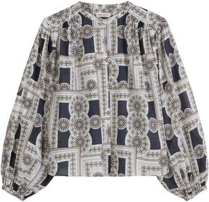 Blouse, long sleeve, cotton voile,