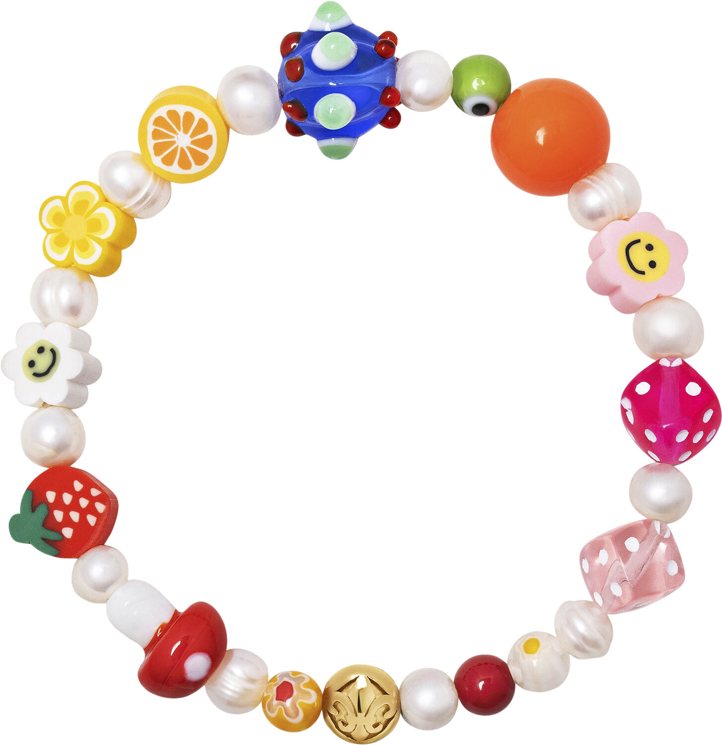Men's Berry Pearl Bracelet with Assorted Beads