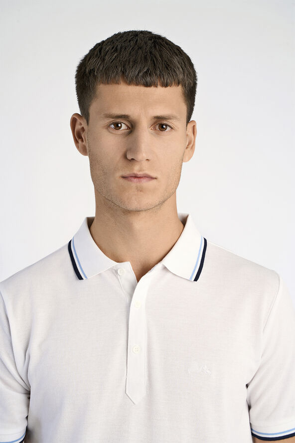 Polo shirt w. contrast piping