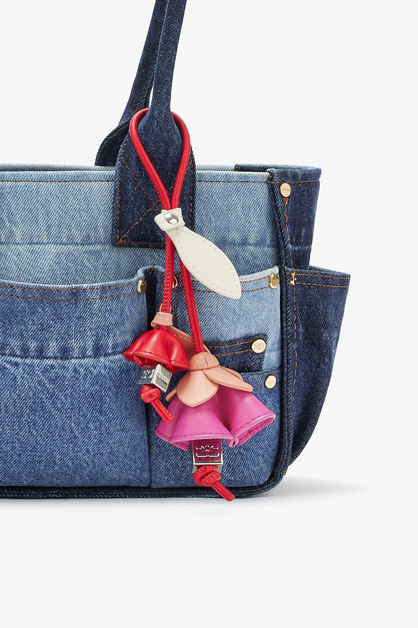 Flower Recycled Leather Bag Charm