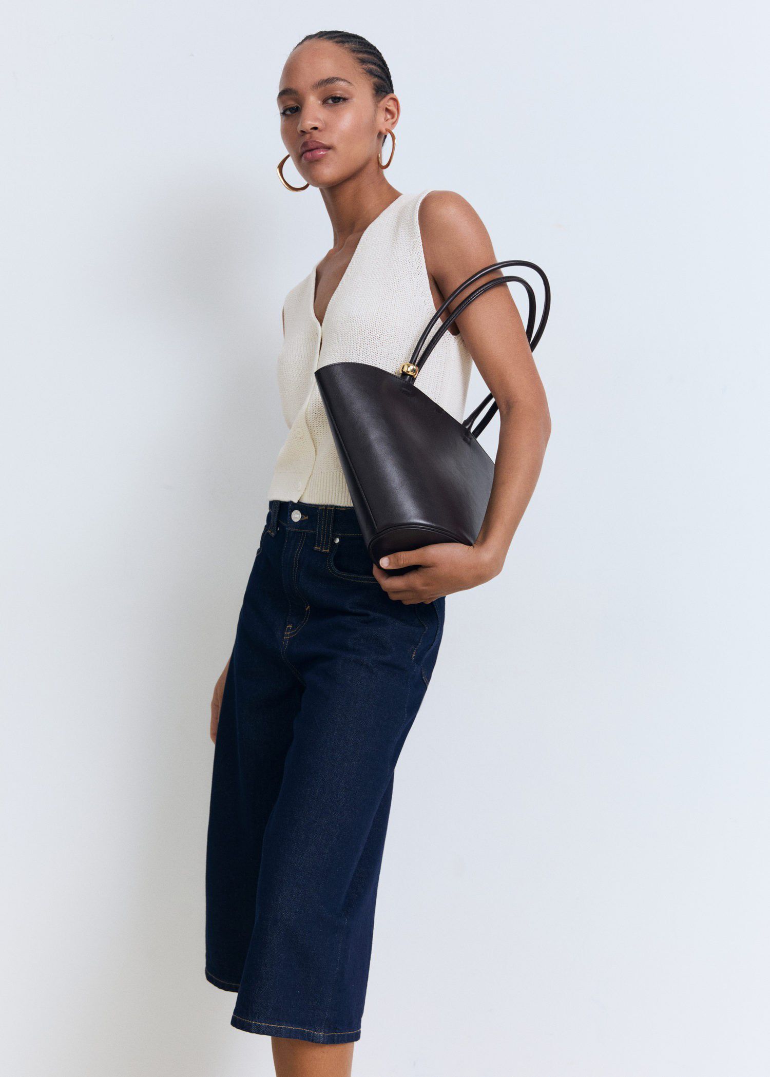 Openwork knitted waistcoat