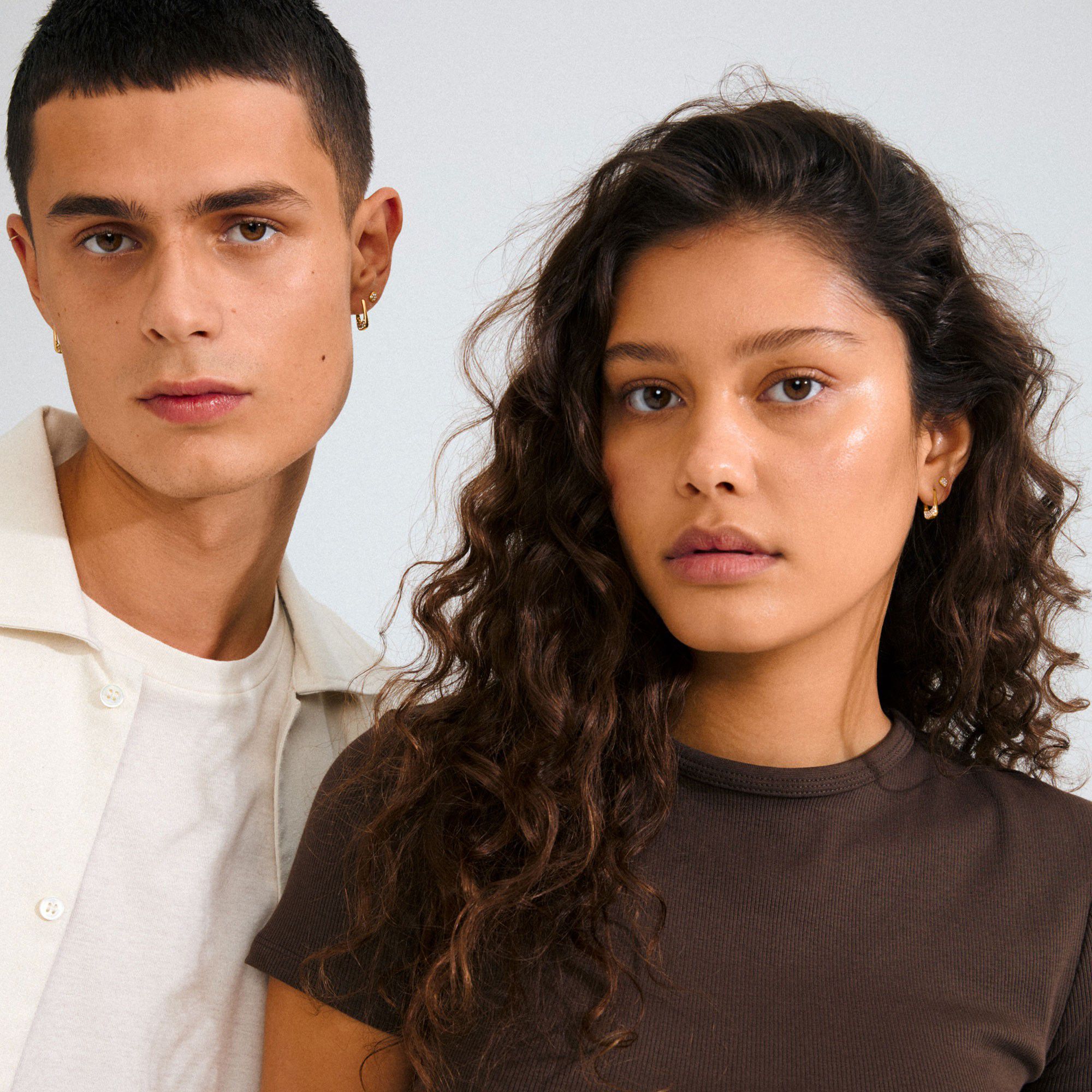 INSTANT earrings 2-in-1 set, gold-plated