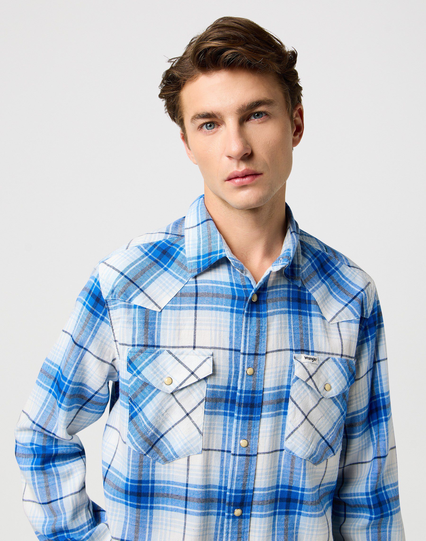 WESTERN SHIRT LIGHT BLUE WHITE