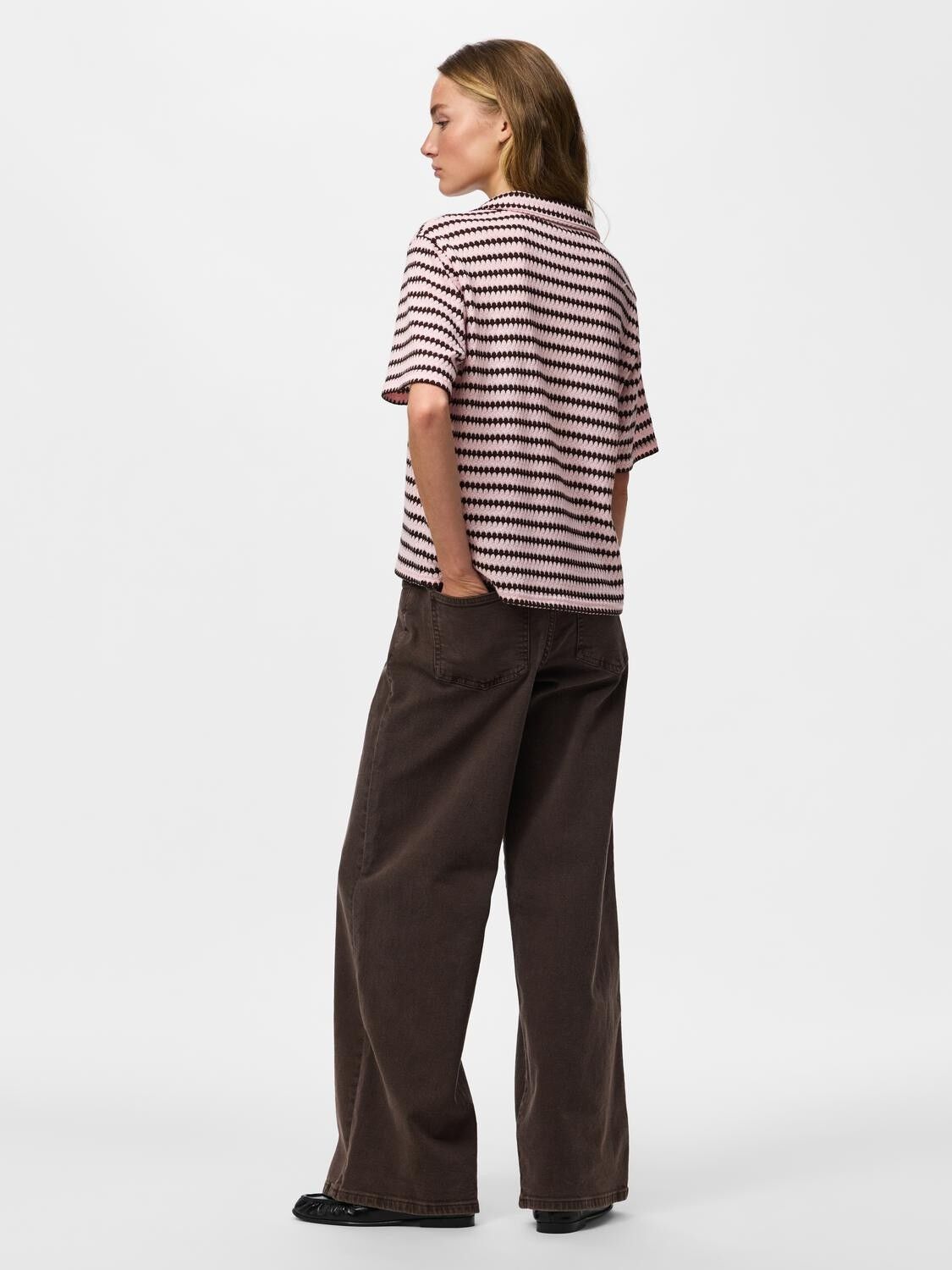 Pcjeya Ss V-Neck Loose Polo D2D Jrs