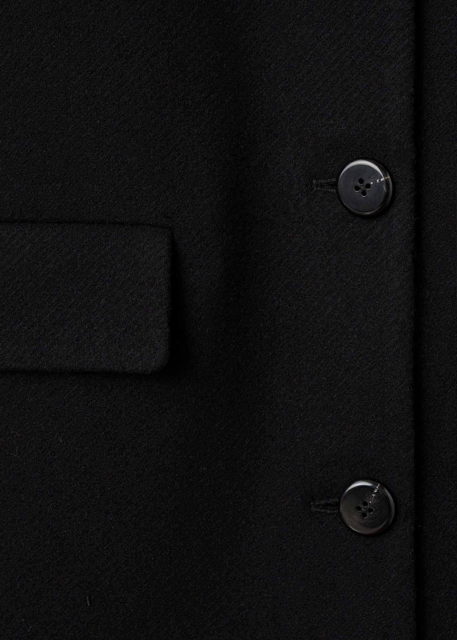 Wool coat with fur collar