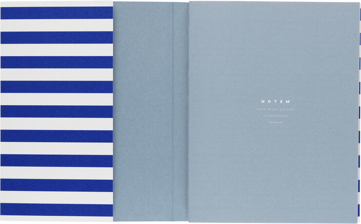 Weekly Planner med syet ryg, Blå stribe