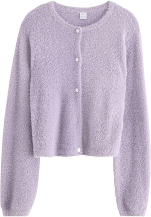 Soft, fluffy cardigan in feather ya