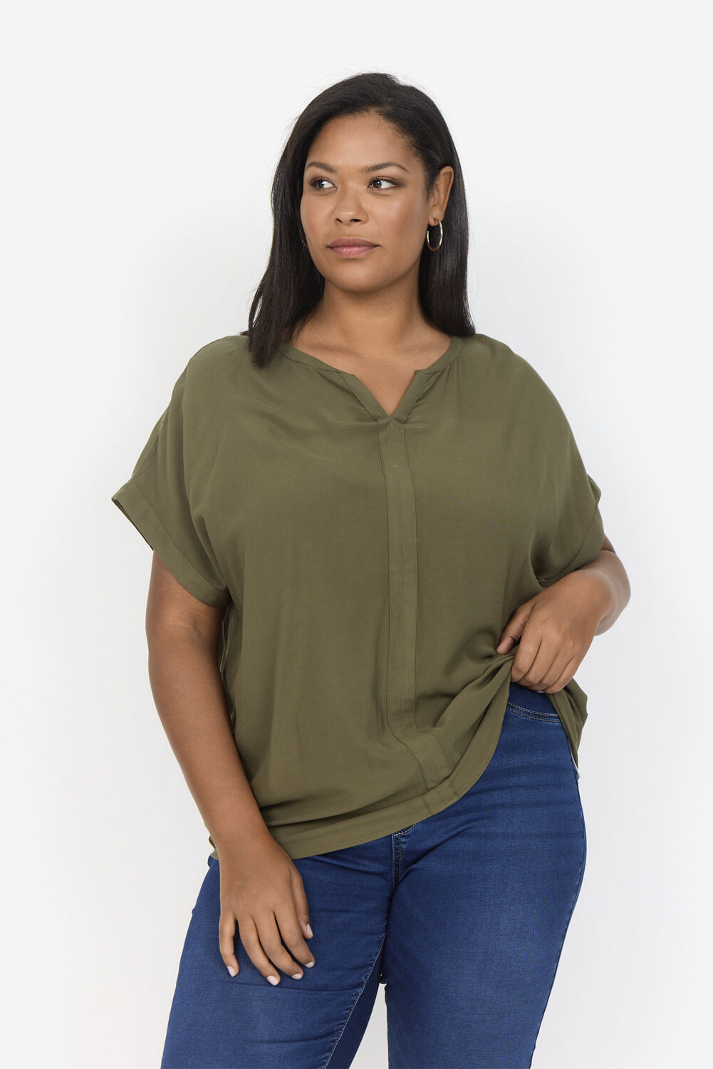 Curvy WA-SIA 1 Bluse M&oslash;rkegr&oslash;n