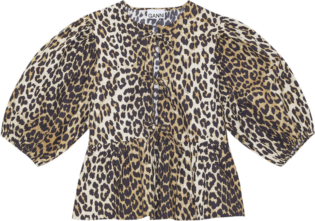 Printed Cotton Peplum Blouse