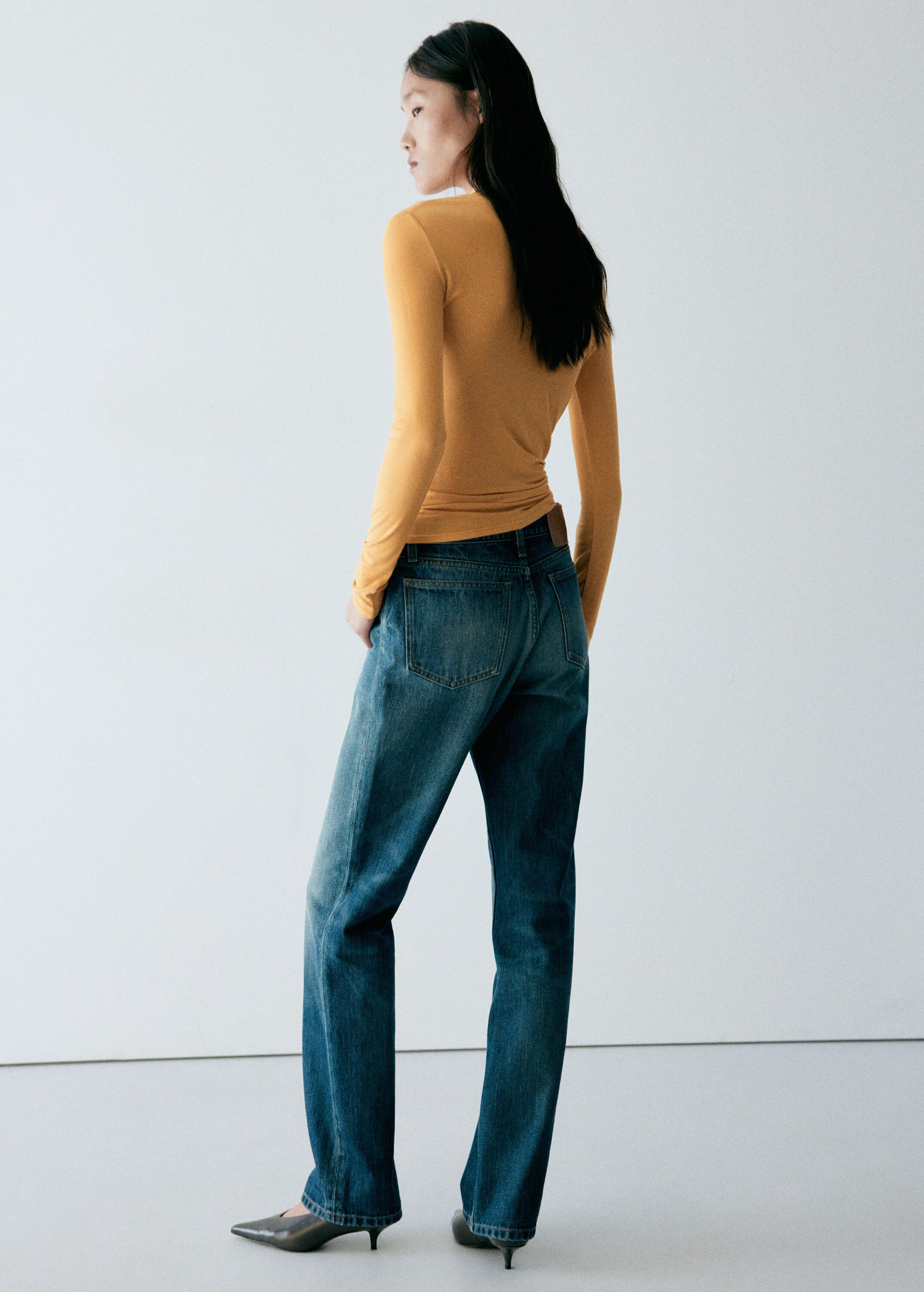 Ribbed high neck t-shirt
