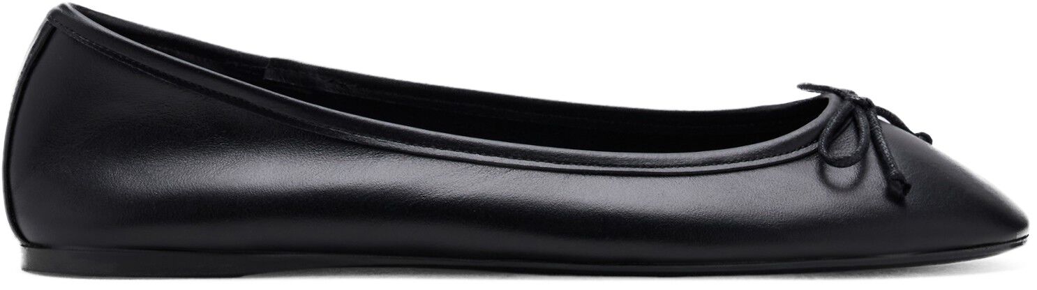 Leather ballet flats with bow