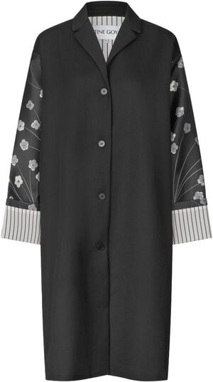 1499 Glitter Jacquard / Twill Mix, Bell Sleeve Coat