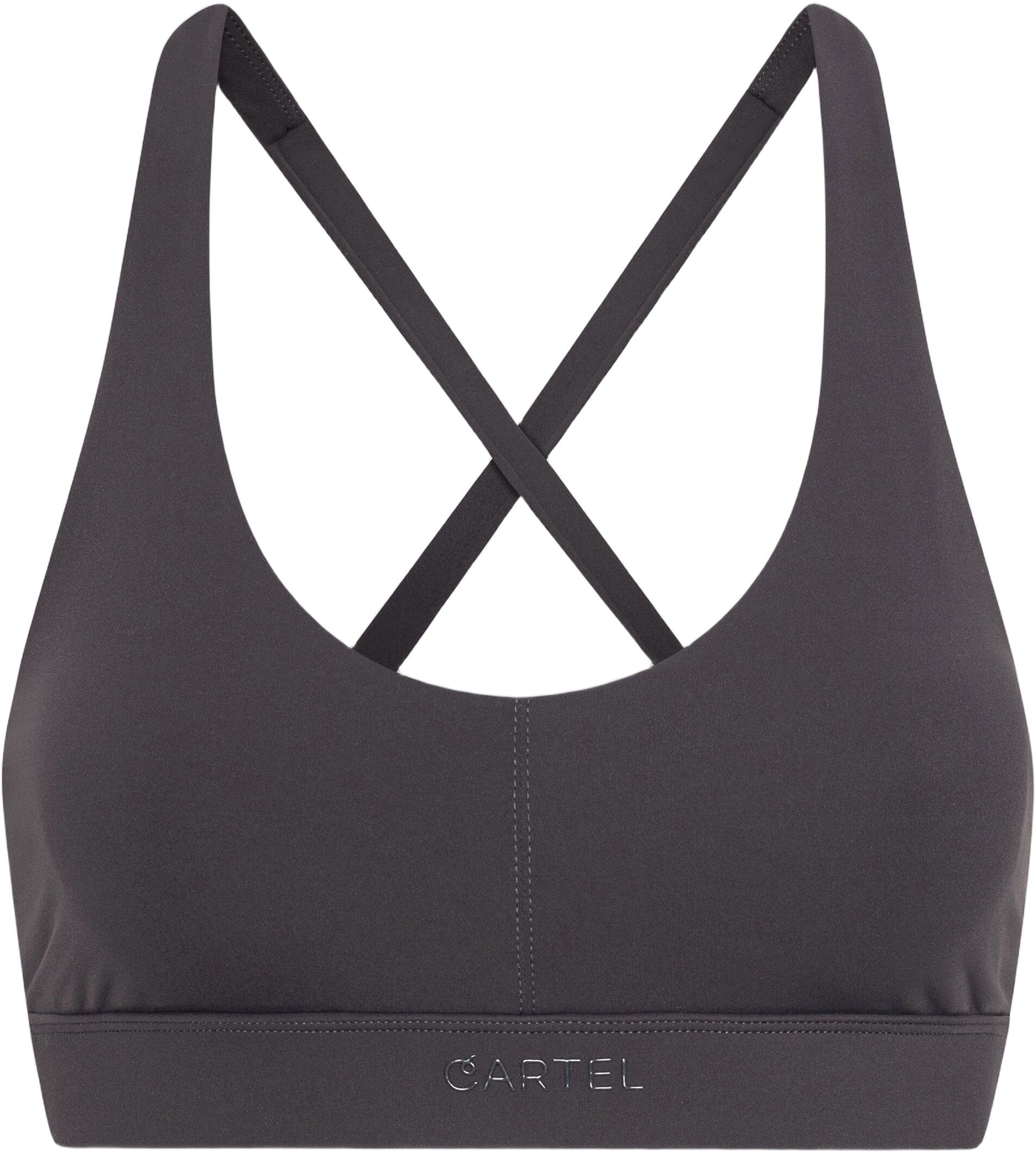 Cartel x Align by Blume cross-over sports top - Charcoal