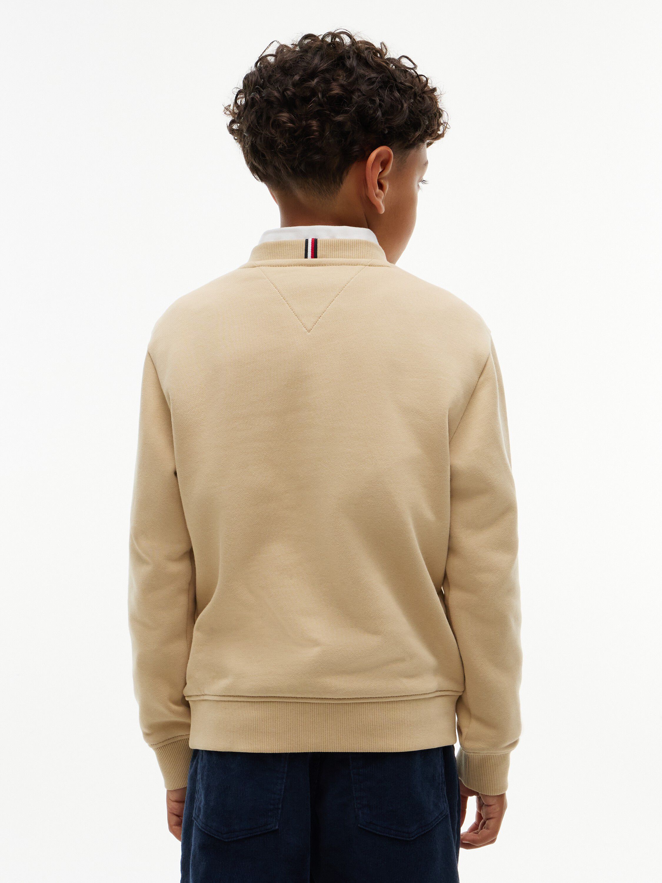 Logo Flag Embroidery Crew Neck Jumper