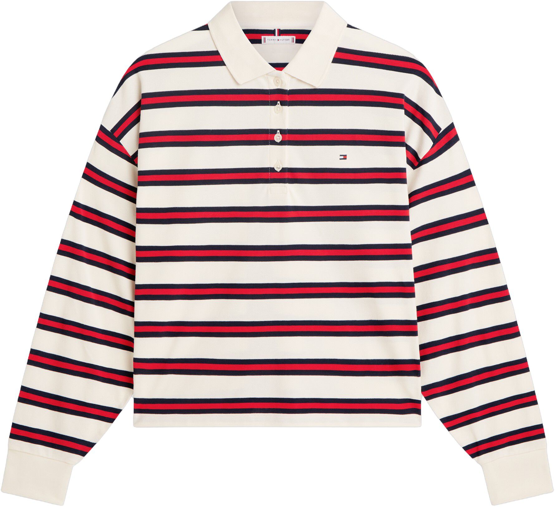1985 Relaxed Fit Stripe Long Sleeve Polo Shirt