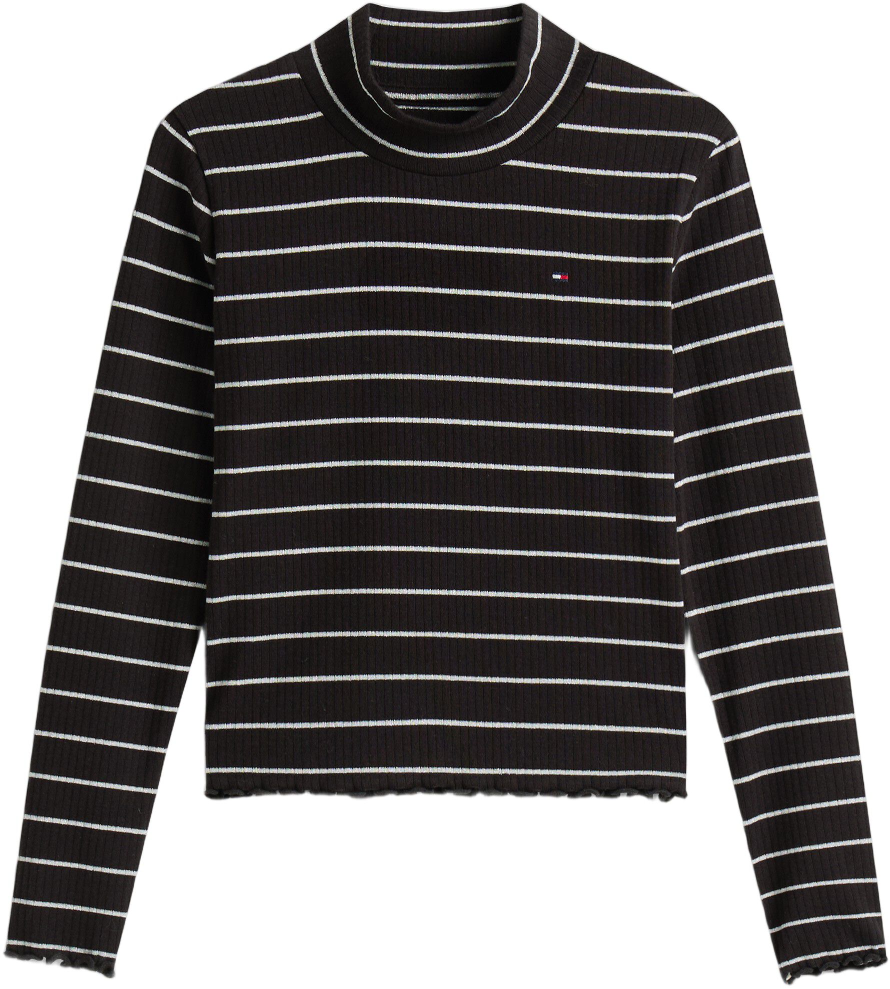 SPARKLE STRIPE MOCK NECK L/S