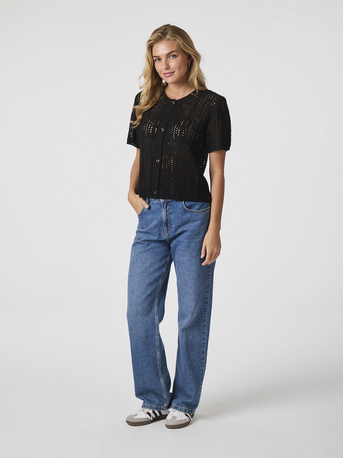 Ellen Crochet Knit Cardigan